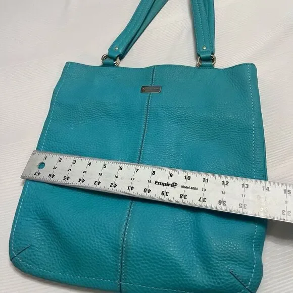 Cole Haan Blue Leather Tote Purse Handbag - Picture 6 of 10